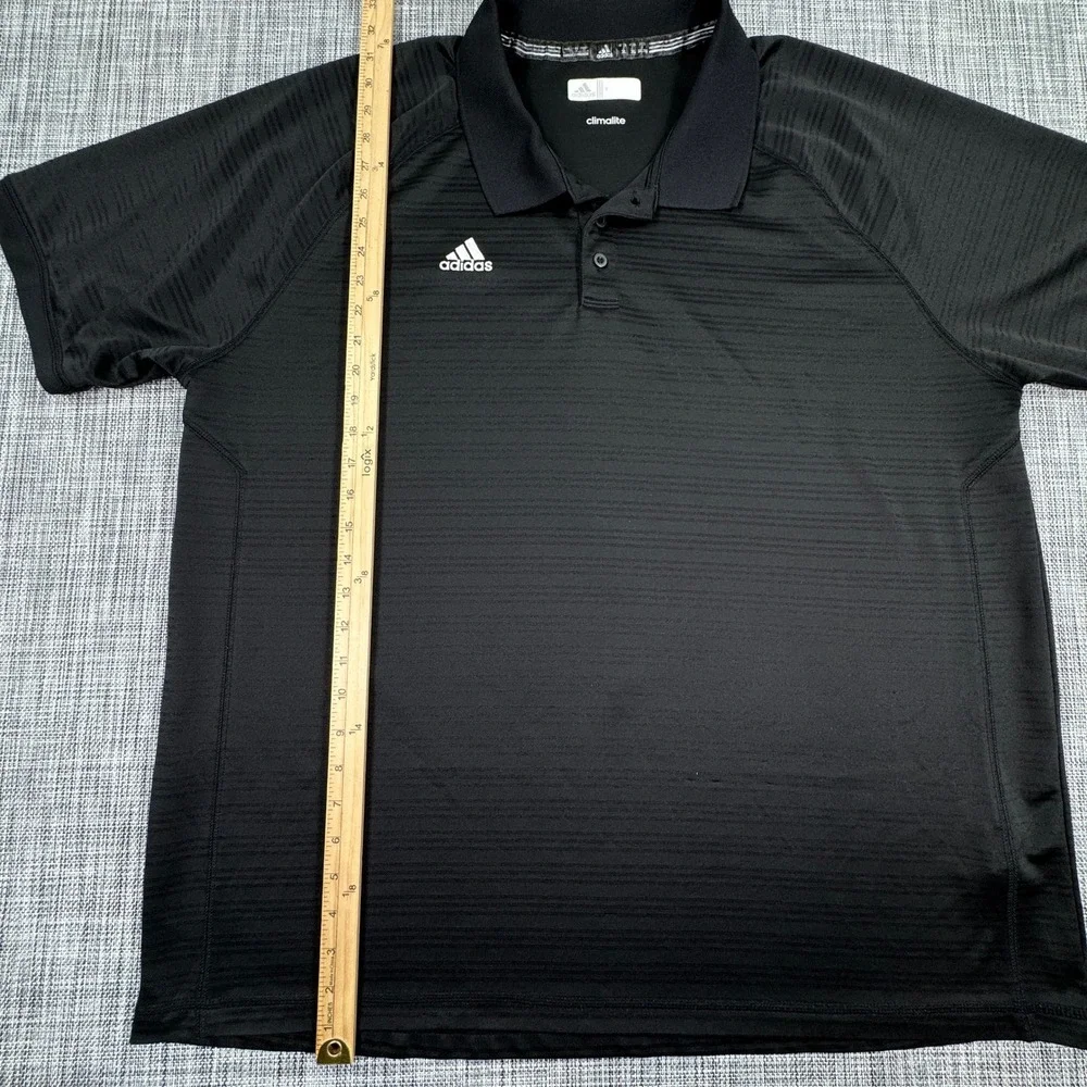 Adidas Climalite Men's Polo Shirt 3XL Black Golf Performance Textured